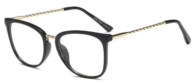 C4 black clear Прозрачные женские очки, оправа для очков кошачий глаз, женские модные компьютерные очки, роскошные брендовые дизайнерские металлические очки - Цвет оправы: C4 black clear
