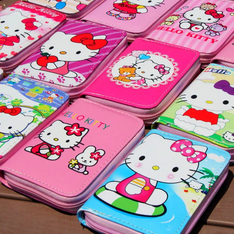 Hello kitty, портативный короткий студенческий Повседневный Кошелек, милый мультяшный держатель для карт, клатч с пряжкой, сумка для леди, подарок на день рождения