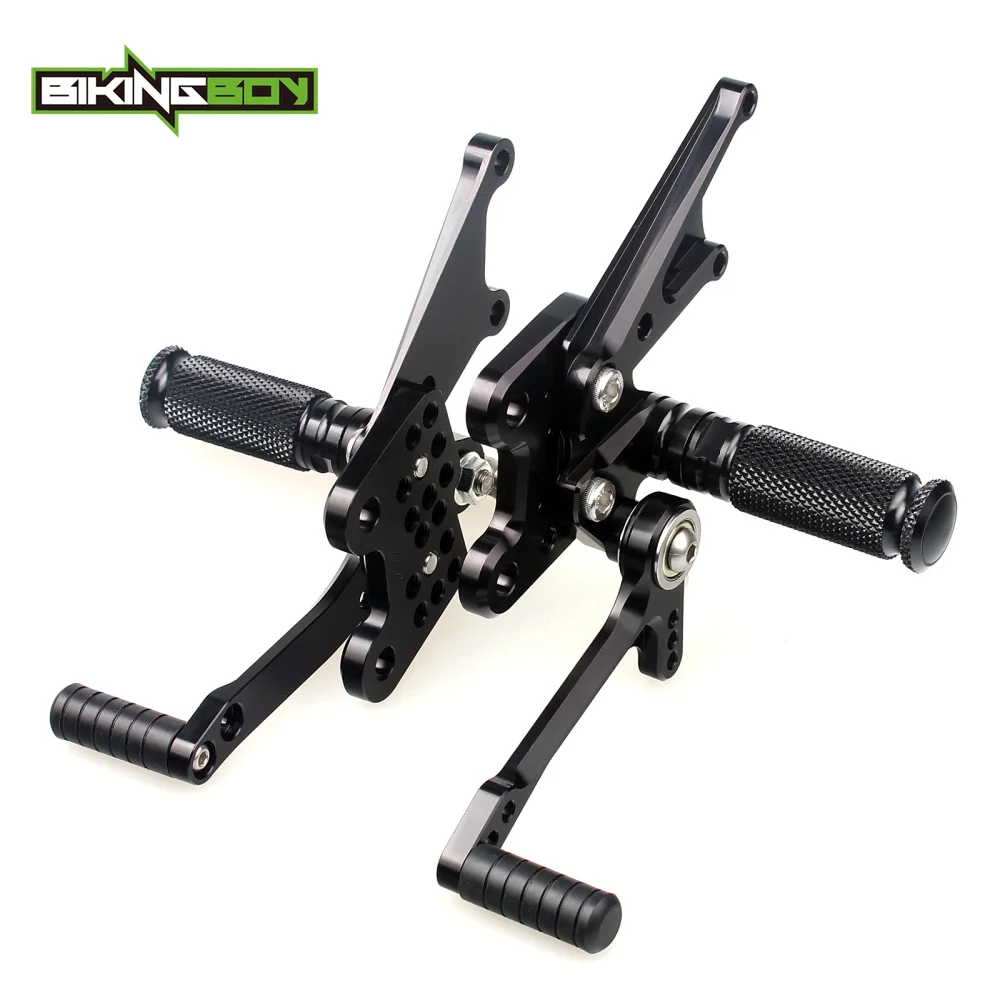 BIKINGBOY ЧПУ Регулируемая подножки подножек ног сзади Устанавливает Rearsets для KAWASAKI