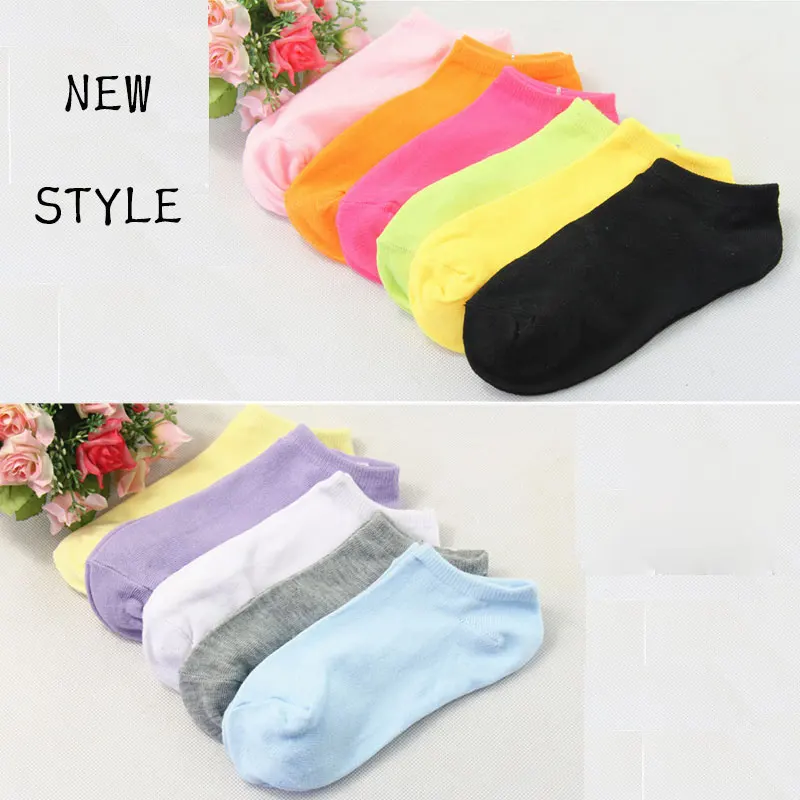 Бесплатная доставка женские носки флуоресцентные хлопковые тапочки яркие цвета