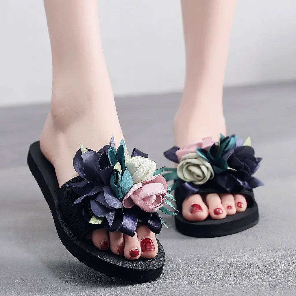 SAGACE-женские сандалии шлепанцы удобная платформа плоская подошва богемные цветы
