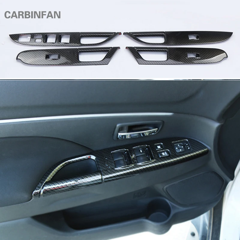 Для Mitsubishi ASX 2013 2014 2015 4 шт./компл. автомобильный Стайлинг ABS углеродная отделка