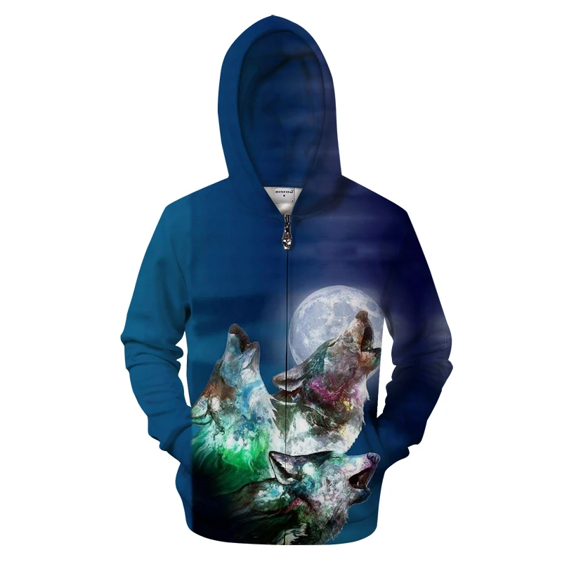 Ying and Yang Wolf толстовки на молнии для мужчин 3D пуловер уличная толстовка на молнии Harajuku спортивный костюм хип хоп Прямая поставка ZOOTOPBEAR