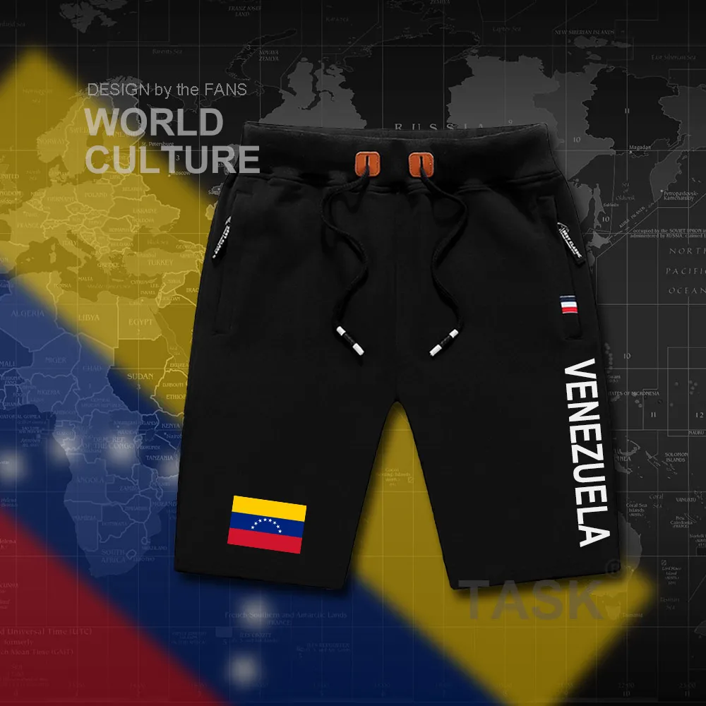 Мужские пляжные шорты Venezuela Venezuelan мужские шорты для тренировок с флагом на молнии и карманом, бодибилдинг, хлопок, VEN VE