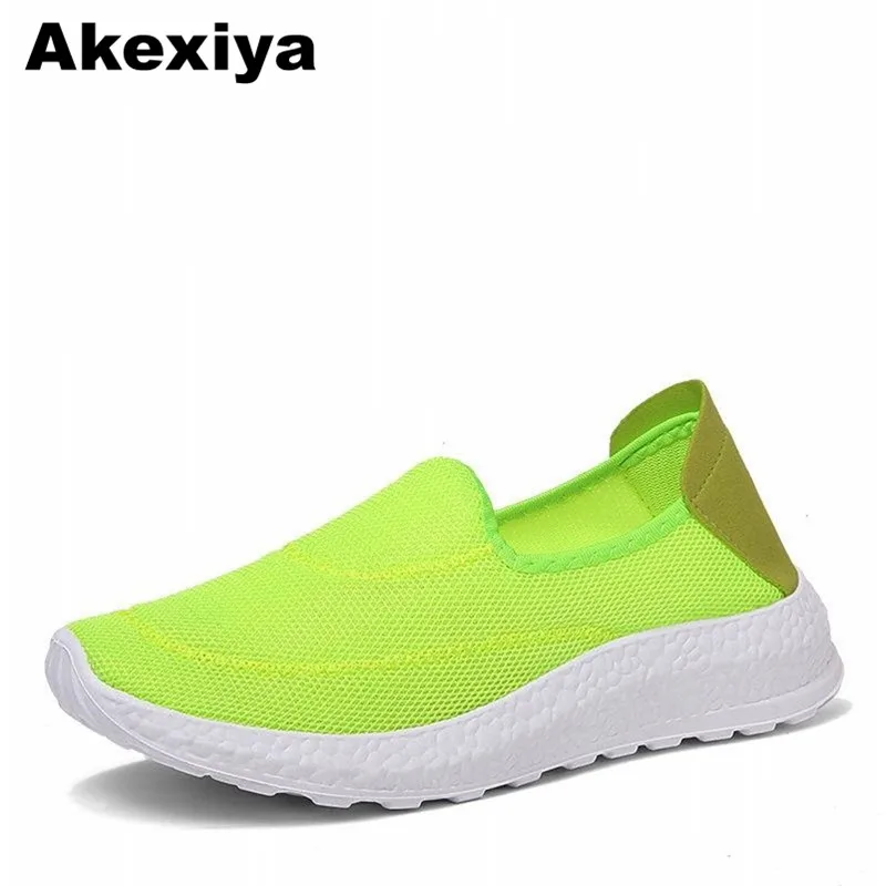 Akexiya/Новая Летняя женская повседневная обувь из сетчатого материала легкие