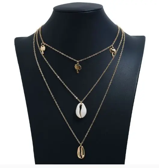 Новое летнее пляжное ожерелье с подвеской из натуральной ракушки простое