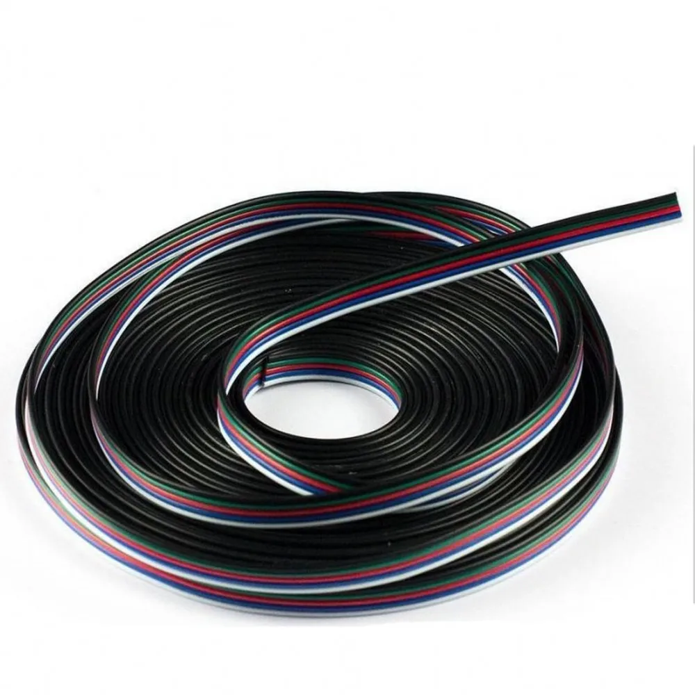 2 контактный 3PIN 4PIN 5PIN RGB RGBW Удлинительный кабель шнур 1 м/10 м/20 м/100 м питания 22AWG