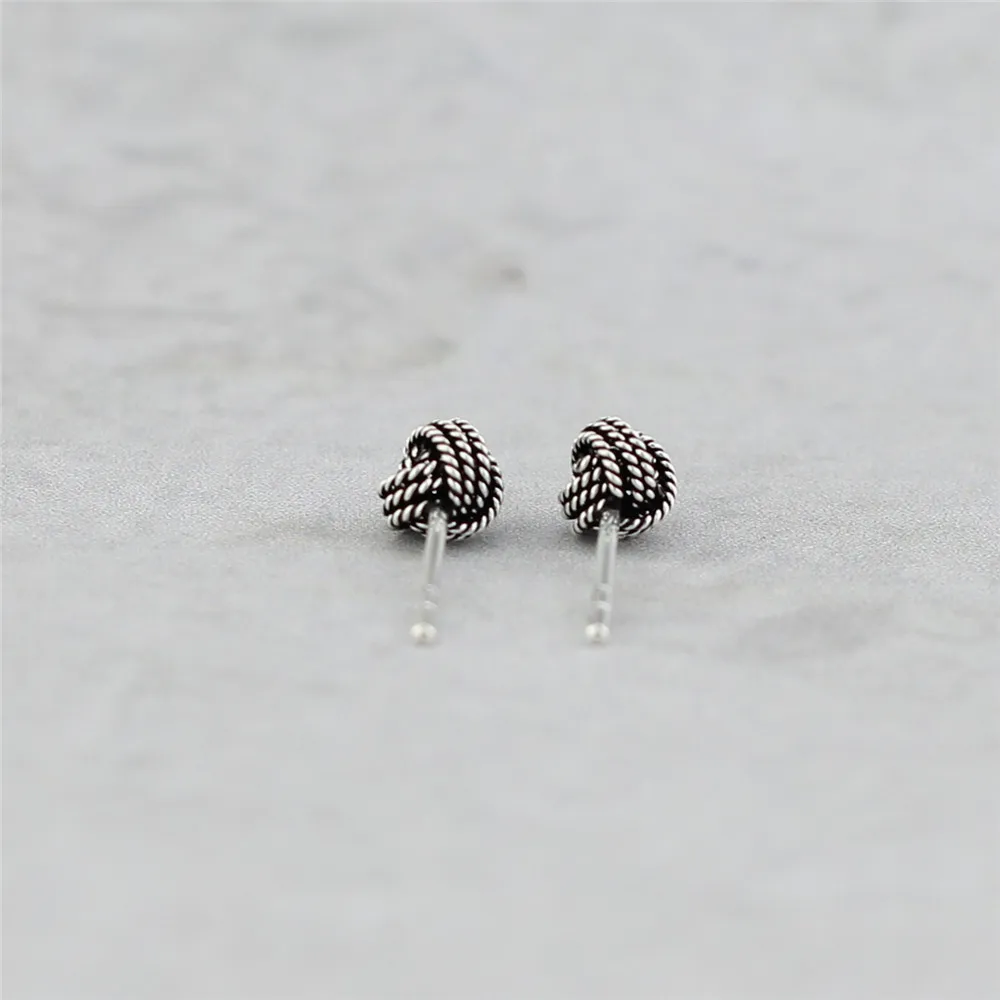 Женские сережки гвоздики из стерлингового серебра 925 пробы в винтажном стиле