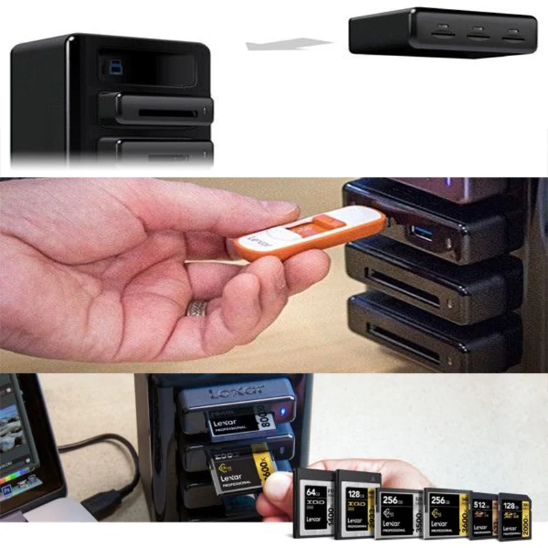 Lexar рабочий процесс HR1 Рабочий поток ридер массив SD CF TF UH1 считыватель USB3.0 рабочий процесс кардридер USB 3,0 высокоскоростной считыватель карт памяти