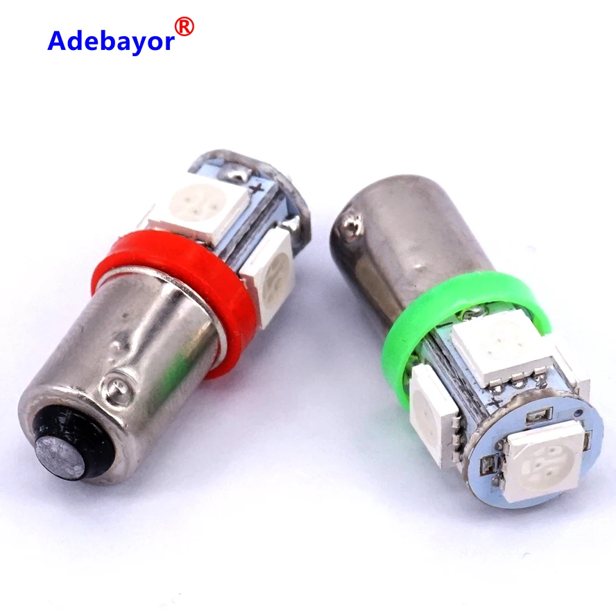 500X T11 BA9S 5 SMD 5050 светодио дный лампочки 5SMD T4W 1445 Q65B H6W 182 53 57 автомобилей Световые индикаторы Интерьер лампы Клин лампы 7 видов цветов