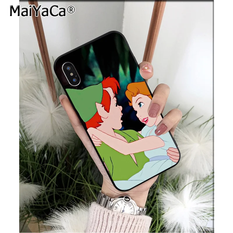 Мягкий силиконовый чехол для телефона MaiYaCa Peter Pan Wendy Tinkerbell из ТПУ черного цвета
