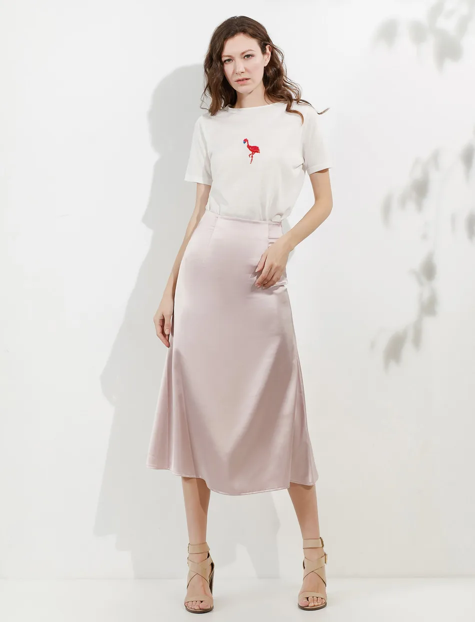 Gareмая корейские женские юбки женские розовые повседневные шелковые длинные атласные юбки винтажные Юбки миди с высокой талией для женщин летние юбки макси юбка прямая розовая юбка юбка женская летняя