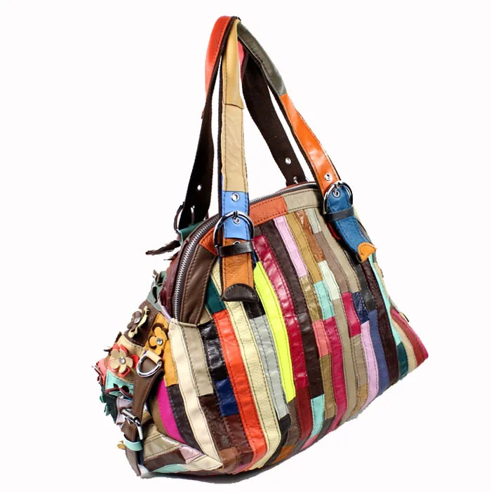 Акции! 2017 классическая Мода новый кожаный шить цветок сумка | Багаж и сумки