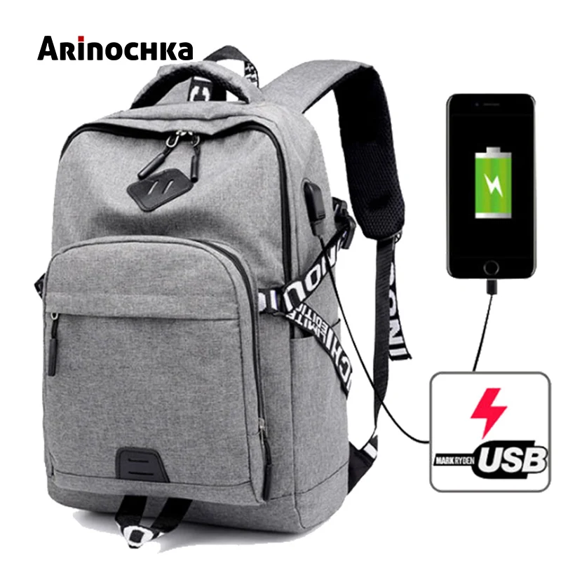Мужской рюкзак для ноутбука рюкзак USB зарядная сумка Противоугонный рюкзак для подростка рюкзак модный мужской дорожный Рюкзак Mochila