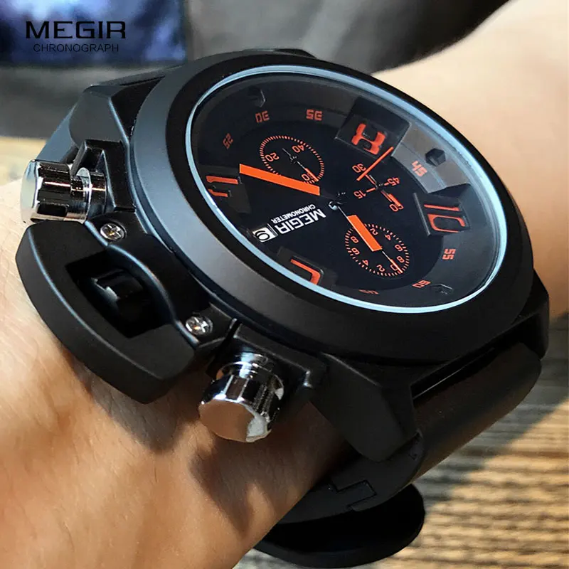 

MEGIR Original Watch Men Sport Quartz Men Watches Chronograph Wrist Watch Relogio Time Hour Clock Reloj Hombre Mens Watches