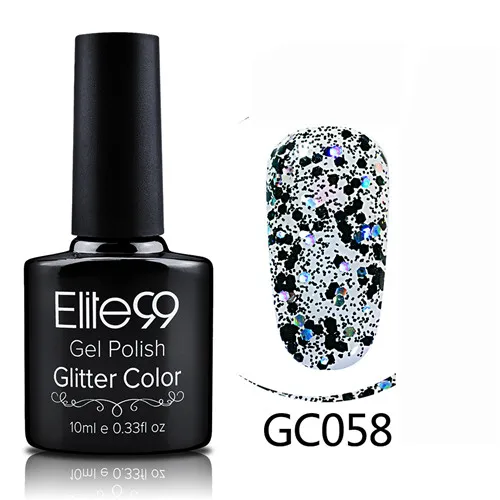 GC058 Elite99 10 мл УФ гель лак для ногтей Блестящий Цветной Гель-лак замачиваемый Гель-лак для ногтей Полупостоянный УФ-гель - Цвет: GC058