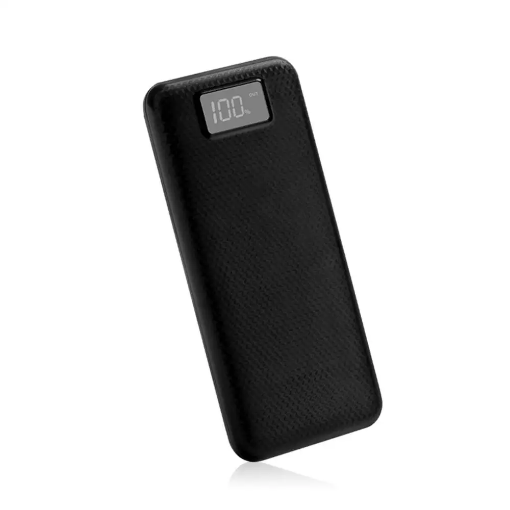 black Внешний аккумулятор pcb внешний аккумулятор корпус ЖК-дисплей двойной USB выход внешний аккумулятор зарядное устройство чехол DIY комплекты модуль 8 шт 18650 батарея - Цвет: black