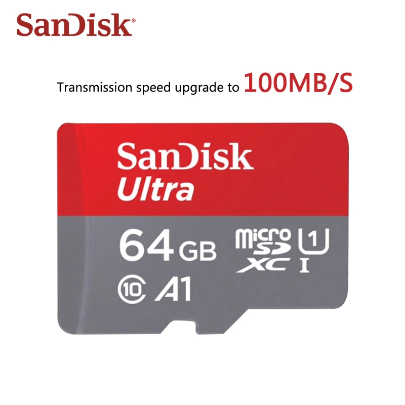 Двойной Флеш-накопитель SanDisk memory card A1 128 ГБ 100 МБ/с. micro SD карта 32 класс 10 SDXC 64GB Ultra SDHC