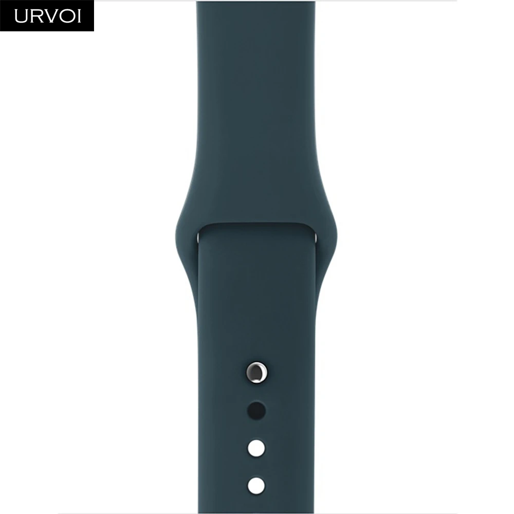Dark teal Спортивный ремешок URVOI для Apple Watch series 5, 4, 3, 2, 1, силиконовый ремешок для iWatch, 44 м, с застежкой, цветная замена, новинка - Цвет ремешка: Dark teal