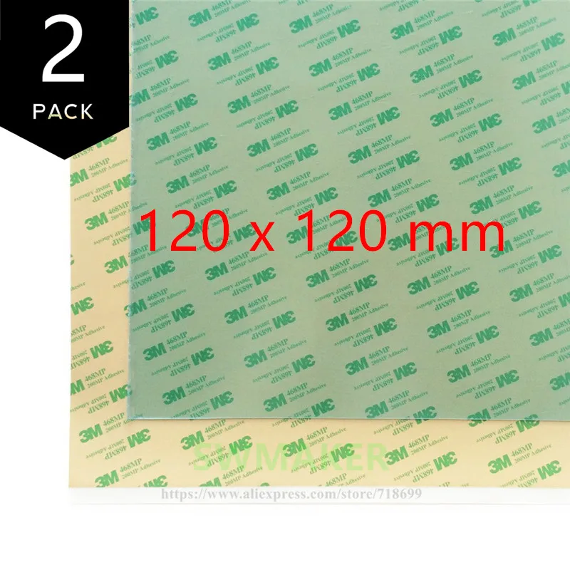 

2pcs PEI Sheet 120x120mm 3D Printing Build Surface with 3M 468MP Adhesive Tape