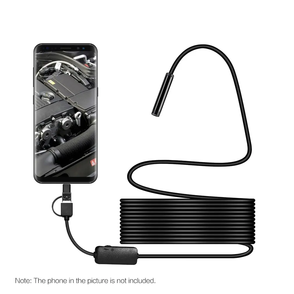 8mm Snake Scope Endoscope Waterproof Inspection HD Camera Boroscope For Andorid Windows Mac OS 3.5m Flexible Cable USB 6 LED | Инструменты