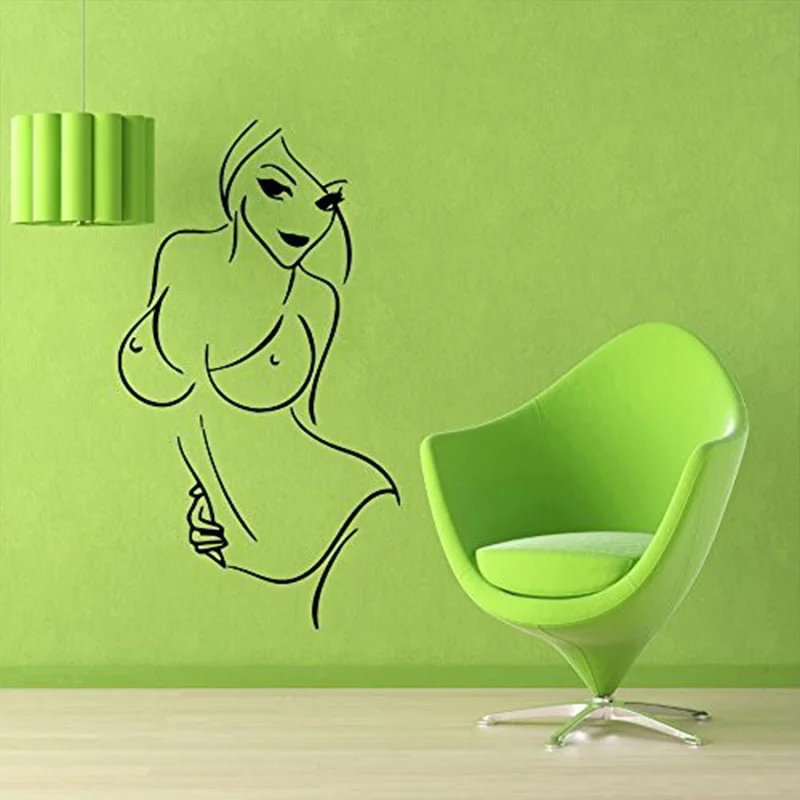 

Sexy Girl Club Sticker naked Decal Muurstickers Posters Vinyl Wall Decals Pegatina Quadro Parede Decor Mural Sexy Girl Sticker