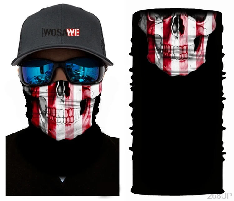 Motorcycle Bandana Motocross Racing Face Mask Sun Protection Halloween Head Scarf Neck Warmer Motorcycle Balaclava Face Shield