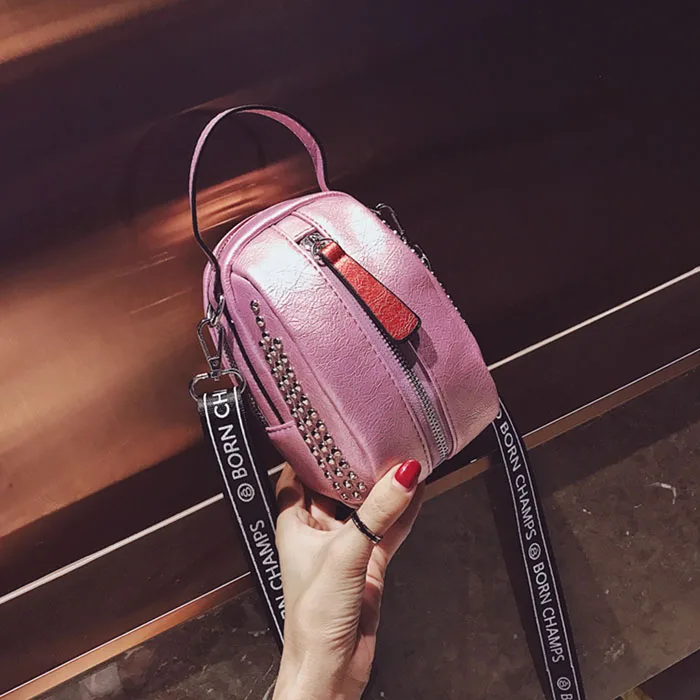 pink Новая мода, маленькая сумка на плечо с заклепками, Сумка с узором, женские сумки-мессенджеры для женщин, горячая Распродажа, новая сумка-клатч - Цвет: pink