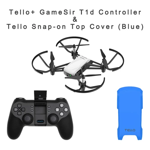Tello T1d Blue Cover DJI Tello мини-Дрон 720P HD камера передачи приложение дистанционное управление складная игрушка FPV RC Квадрокоптер Дроны с EZ Shots - Цвет: Tello T1d Blue Cover