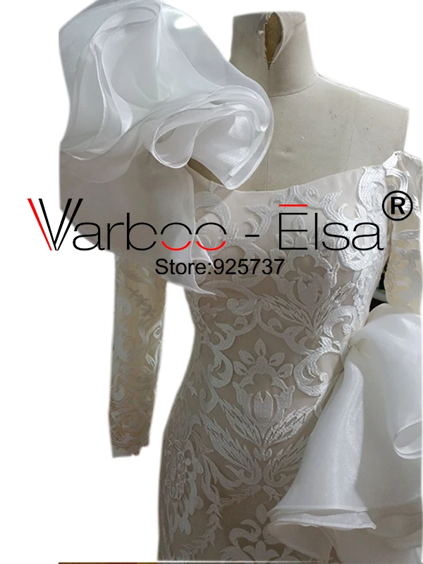 VARBOO_ELSA vestidos do baile de finalistas, длинное вечернее платье, элегантные вечерние платья с рюшами и одним рукавом, платье для выпускного вечера,, для особых случаев