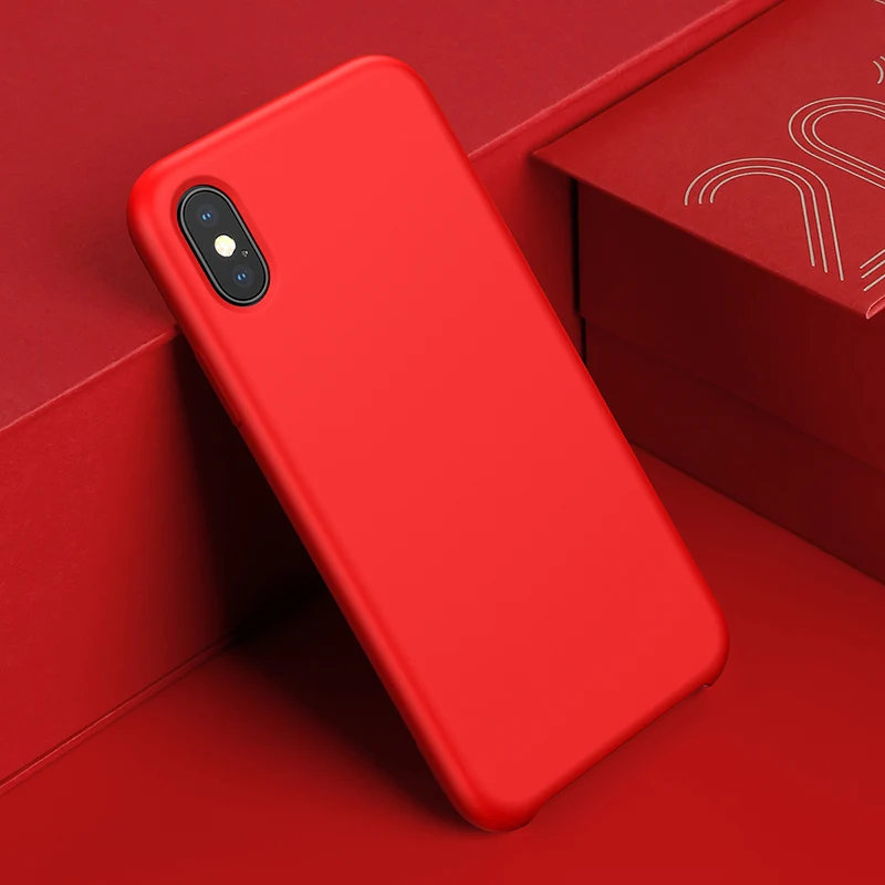 Красный Роскошный жидкий силиконовый чехол Baseus для iPhone Xs Max, ультратонкий, гладкий Чехол карамельного цвета для iPhone Xs Max XR, чехол для телефона - Цвет: Красный