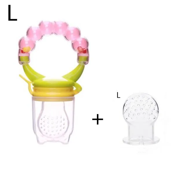 pink L 1 шт., бутылочка для свежего питания, Детская соска для кормления детей, фрукты, овощи, соски для кормления, безопасная детская соска, соска для детей 3-12 месяцев - Цвет: pink L