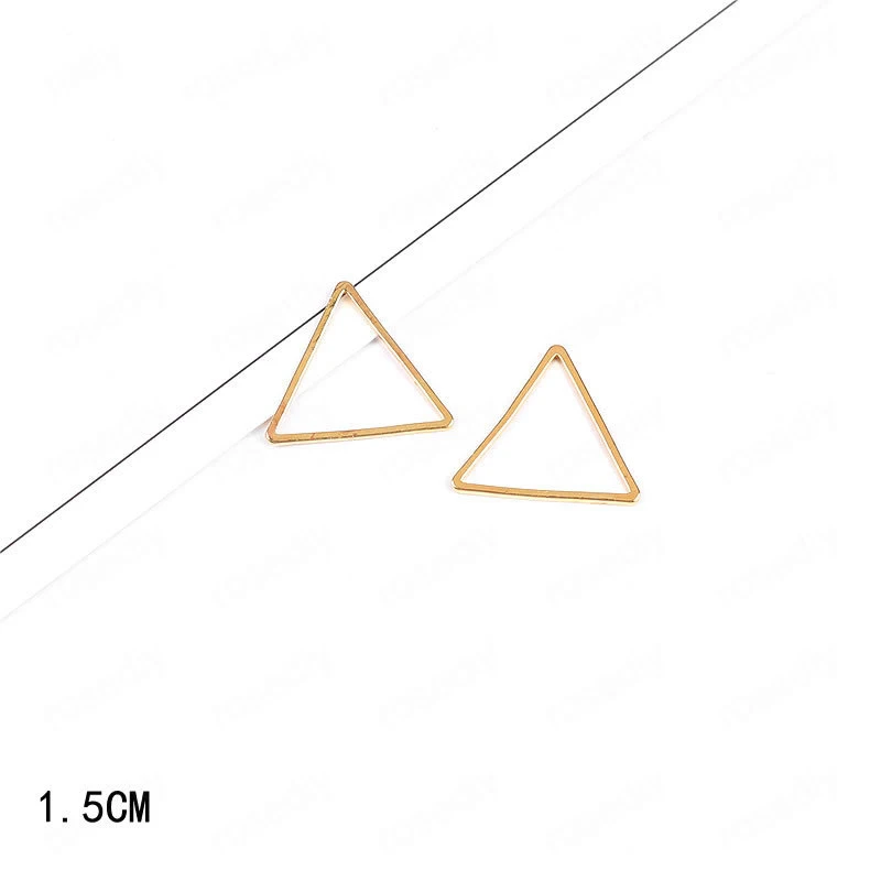 20PCS 1.5CM 2CM 2.8CM 24K Gold Color Brass Round Square Triangle Shape Closed Rings Connect Jewelry Earrings Accessories | Украшения и
