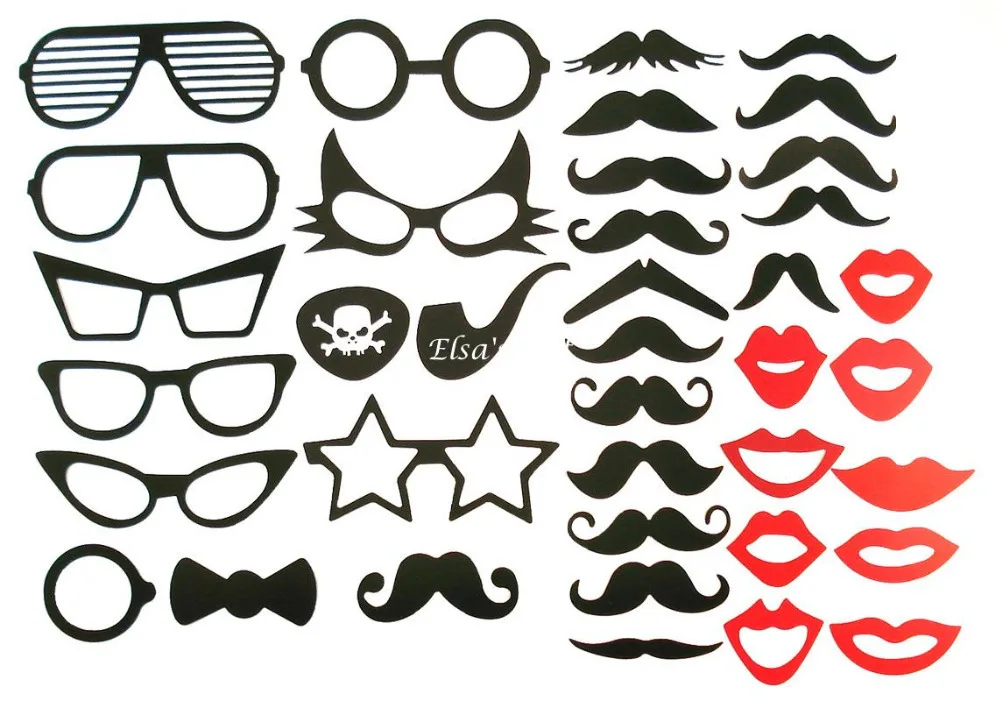 38 шт. сделай сам Маски для забавной вечеринки реквизит Фотокабины губы усы