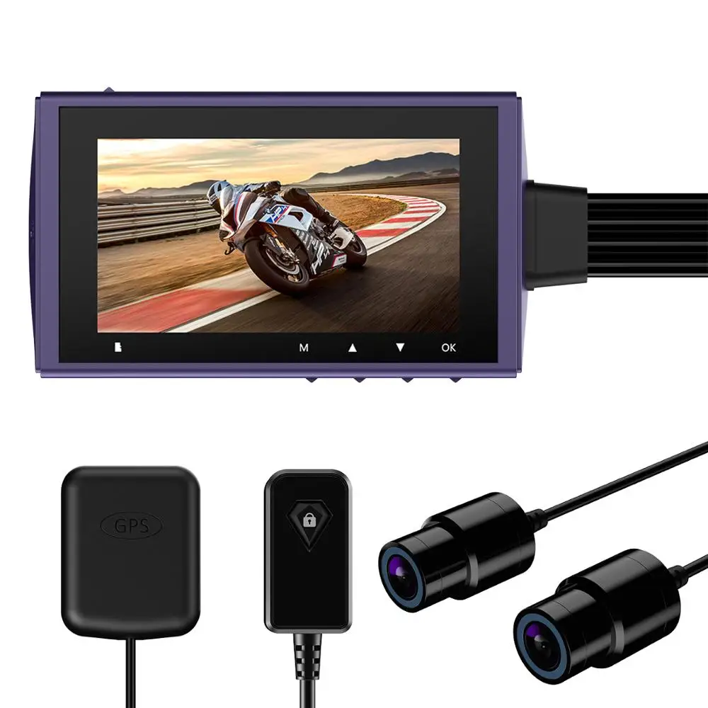 Видеорегистратор Motowolf K91 мотоциклетный водонепроницаемый с двумя объективами