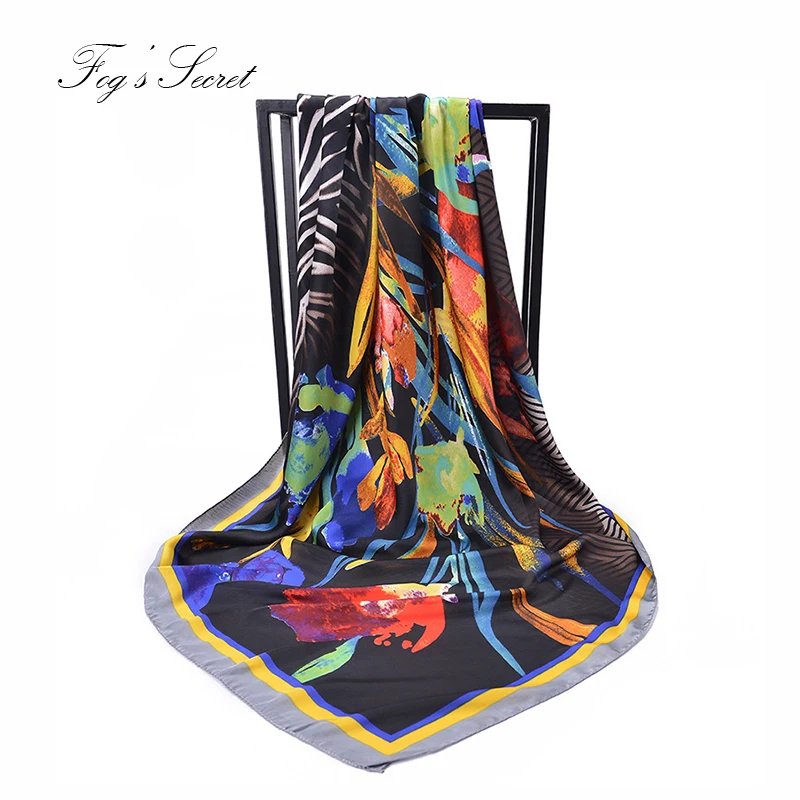 luxury brand printed scarves for women high quality real silk seaside tourist beach scarfs 140 cm echarpe femme hiver | Аксессуары для