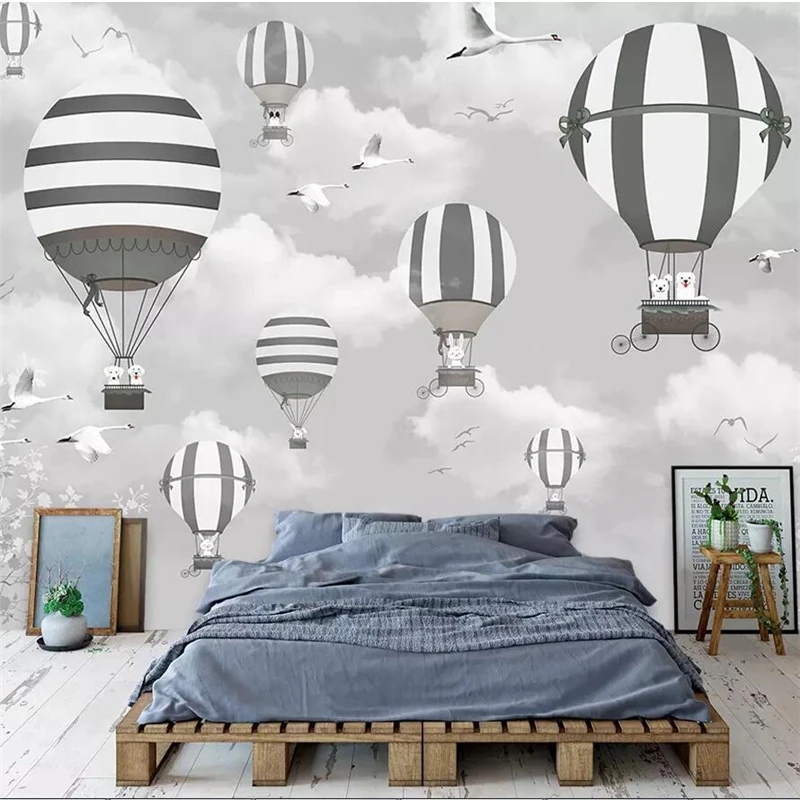 Wellyu пользовательские обои для детей мультфильм воздушный шар ТВ диван большое