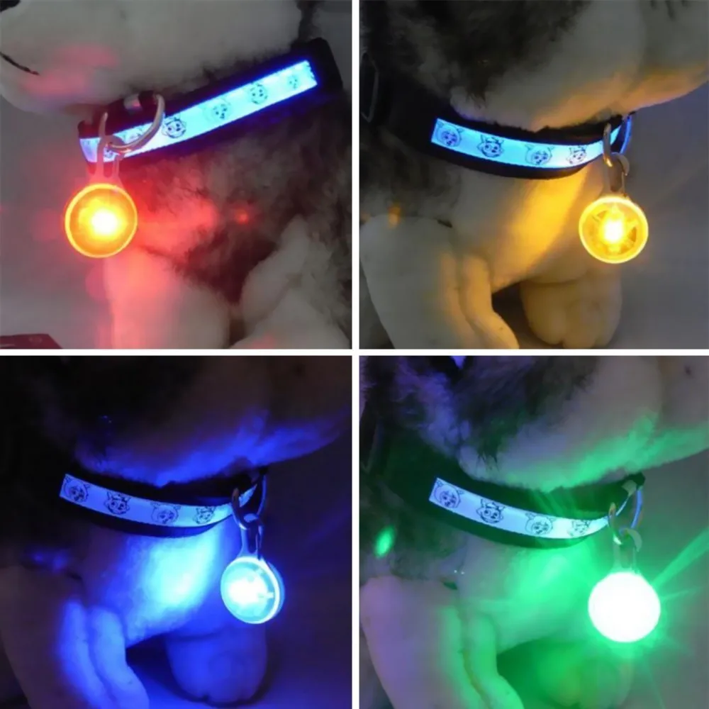 Светодиод для домашних собак светящийся кулон ожерелье безопасность Ночная