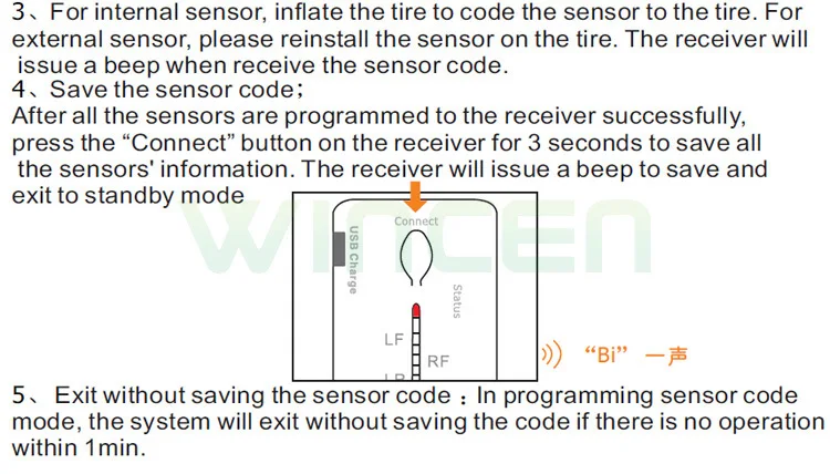 Android Bluetooth Беспроводная система контроля давления в шинах TPMS внутренние датчики Поддержка высокого низкого давления Температурная сигнализация