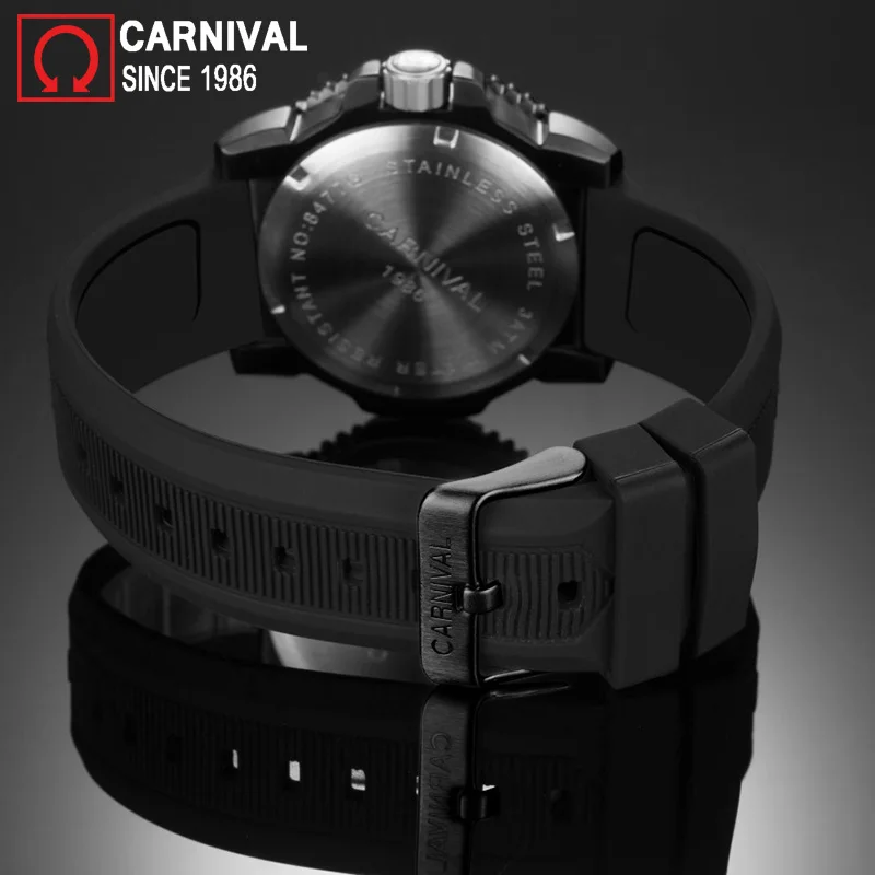 Carnival Tritium Watch Men Sport Diver Chronograph Mens Watches Top Brand Luxury Quartz Wristwatch Luminous Clock montre homme | Наручные