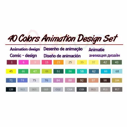 40 cartoon set Touchfive 30/40/60/80 Цвета маркер для рисования набор двойной головкой алкоголь эскиз Маркеры Ручка для рисования манги маркеры дизайн поставки - Цвет: 40 cartoon set
