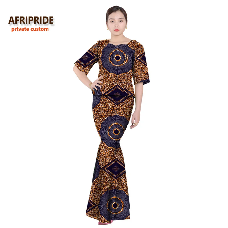 Классическая африканская одежда для женщин two-piece платье Вечерние комплект