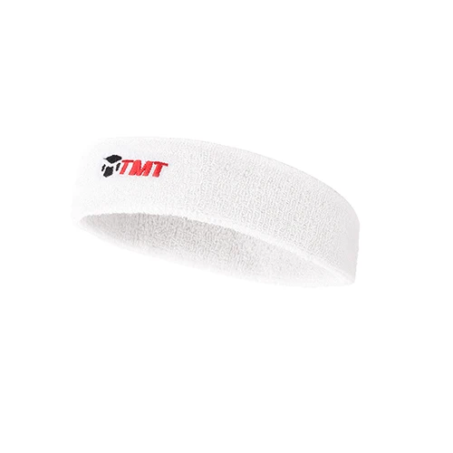 White TMT высокоабсорбирующий спортивный эластичный ободок Хлопок Sweatband Yoga Hairband Бег Теннис Баскетбол фитнес Анти Пот-унисекс - Цвет: White