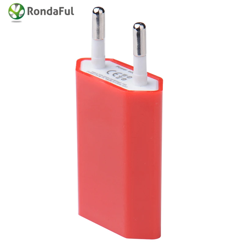 Лидер продаж, штепсельная вилка европейского стандарта, USB розетка, 5 В, 1 А, настенное зарядное устройство, адаптер для iPod iPhone 4S, 5S, 6, 6 s, 7, 7 plus, samsung, зарядное устройство для путешествий