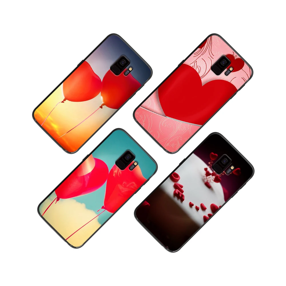 Красного цвета с надписью love для samsung Galaxy A5 A6 A7 A8 A9 2018 2019 плюс M10 M20 M30 мягкий чехол