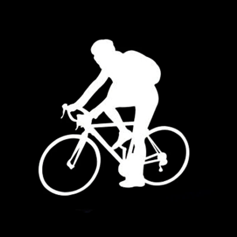 

13.9CM*14.4CM Fashion Bicycle Silhouette Car Sticker Vinyl Black/Silver S9-0228
