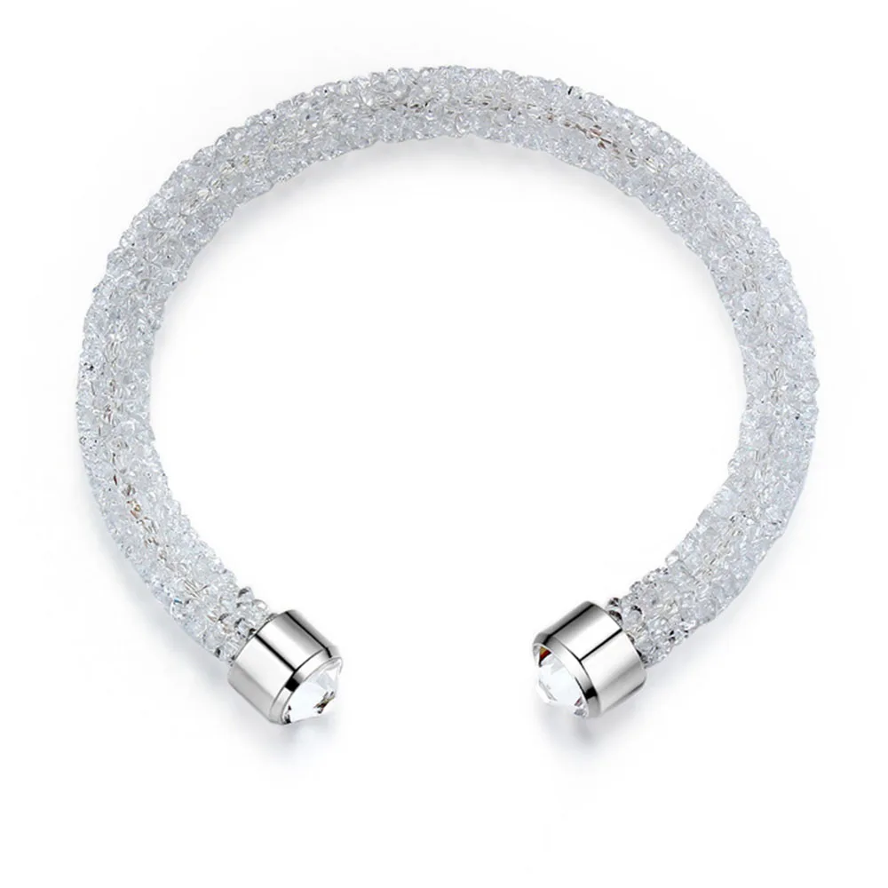 Новинка, очаровательный Браслет-манжета с кристаллами Swarovski, бижутерия в подарок на Рождество