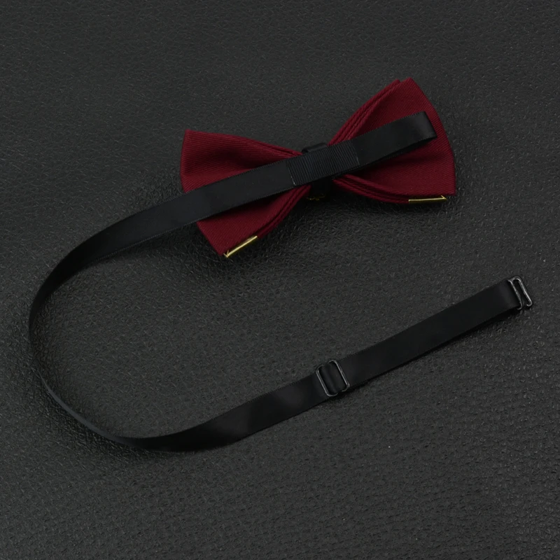 

New Business Bow Tie Men Double Solid Color Wedding Groom Bow Ties Butterfly Rhinestone Solid Neckties Cravat Luxury Gift Box