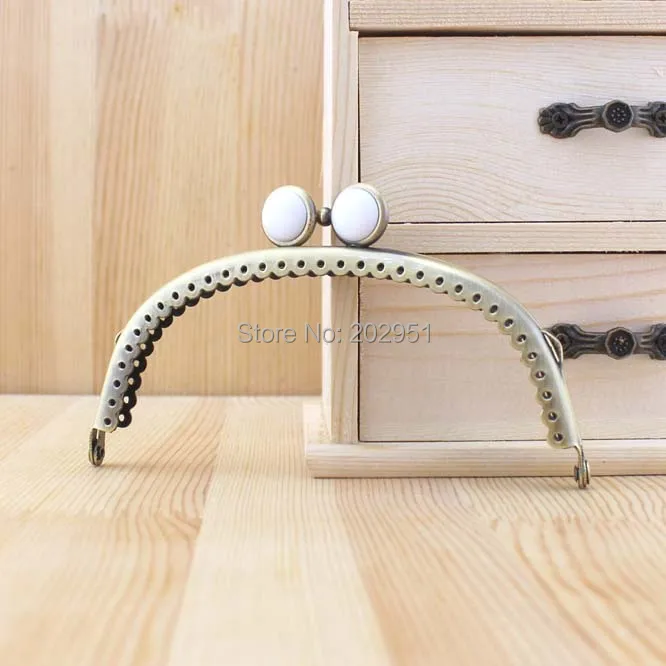 10 шт. 12,5 см Бронзовый Гладкий Кошелек Рамка карамельный цвет плоский шарик поцелуй застежка монета Металлические рамки кошельков Cluth DIY швейная сумка аксессуары