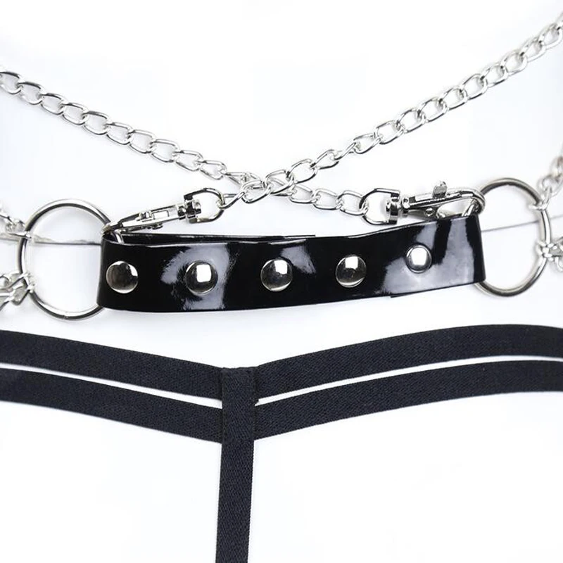 Пикантное женское нижнее белье из лакированной кожи для пар трусики стринги с